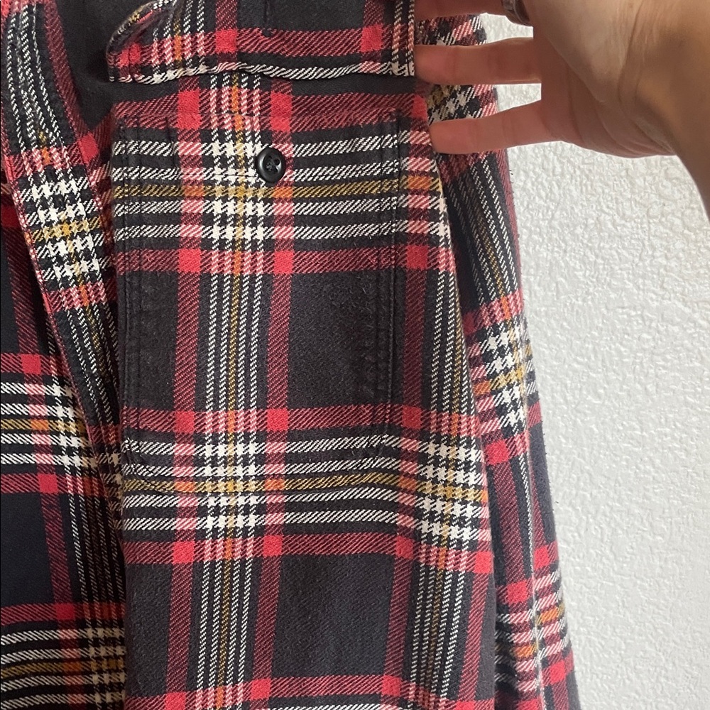 Filson Red Black White Yellow Plaid Button-Down lumberjack 100% cotton SOFT - Picture 14 of 15